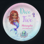 Plato De Papel Afro Mermaid Birthday Mermaid red hair<br><div class="desc">Add a special touch to your table with these enchanting "paper plates". Featuring a beautiful Afro Red Hair Mermaid, a cute turquoise octopus, and colorful sea creatures, they're the perfect combination of magic and fantasy. Ideal for a "Let's Be Mermaids" birthday party, a tropical ocean-themed party, an Under the Sea...</div>
