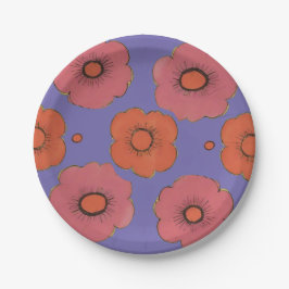 Plato De Papel Afro Poppies