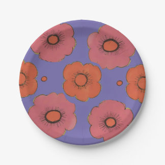 Plato De Papel Afro Poppies