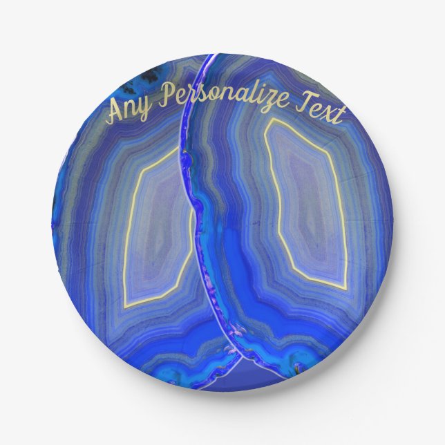 Plato De Papel Agate Blue (Anverso)