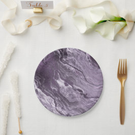 Plato De Papel Agato morado cristalizado | Moody Marcado Stone