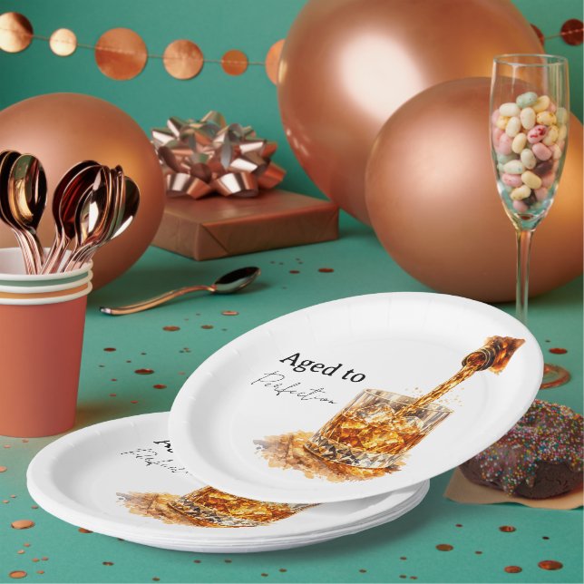 Plato De Papel Aged To Perfection Men’s Birthday Party (Multi)