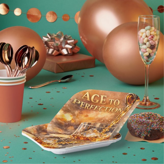 Plato De Papel Aged To Perfection Men’s Birthday Party (Multi)