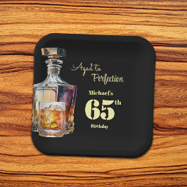 Plato De Papel Aged to Perfection Men's 65th Whiskey Birthday