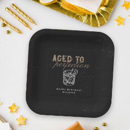 Plato De Papel Aged to Perfection Whiskey Birthday Party