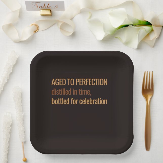 Plato De Papel Aged to Perfection Whisky Birthday Celebration (Boda)