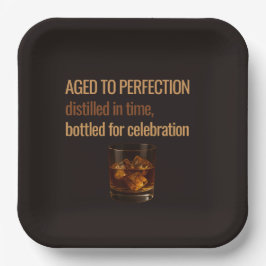 Plato De Papel Aged to Perfection Whisky Birthday Celebration