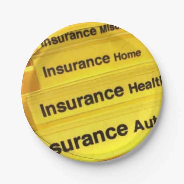 Plato De Papel Agente de seguros de placas de papel (Anverso)