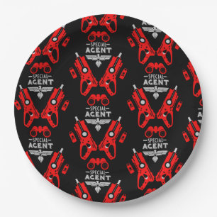 Plato De Papel Agente especial Kid