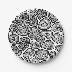 Plato De Papel Agitar cortes en blanco y negro