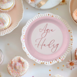 Plato De Papel Agra Hadig Pink First Dioth Minimalista