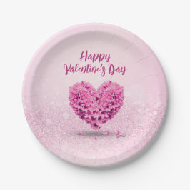 Plato De Papel Agradable Corazón Feliz Día de San Valentín Hiacin