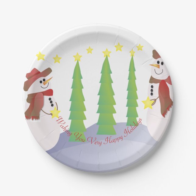 Plato De Papel Agradable Y Festividad (Anverso)