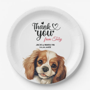 Plato De Papel Agradecimiento de Boda Cavalier King Charles Spani