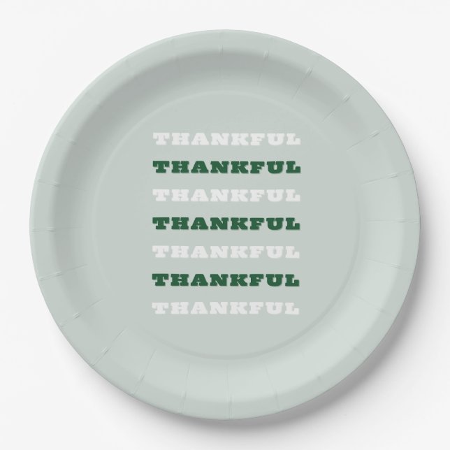 Plato De Papel Agradecimiento, Gratitud, Verde (Anverso)