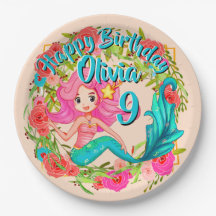 Agregar Nombre Edad Sirena Rosa Cola Azul Fiesta d