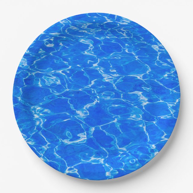 Plato De Papel Agua Azul Fresca (Anverso)