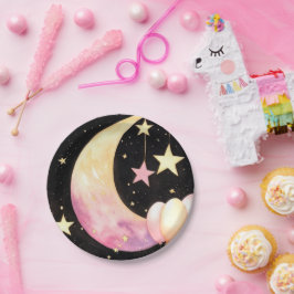 Plato De Papel Agua cautivadora Celestial Chica Baby Shower