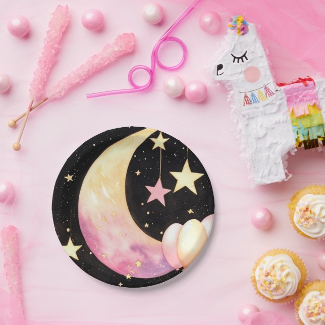 Plato De Papel Agua cautivadora Celestial Chica Baby Shower (Fiesta)