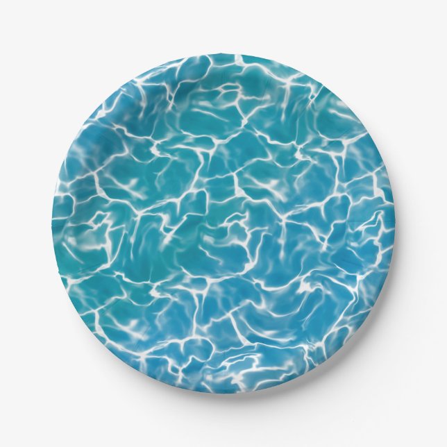 Plato De Papel Agua del Mar Azul* (Anverso)
