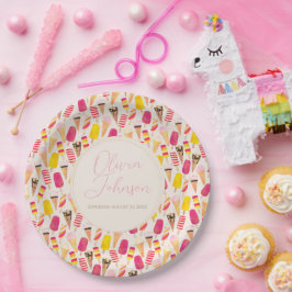 Plato De Papel Agua dulce de verano Hielo Crema