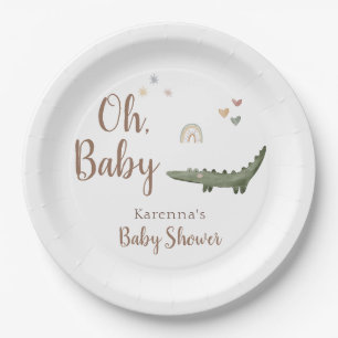 Plato De Papel Agua Safari de Boho Oh Baby Shower