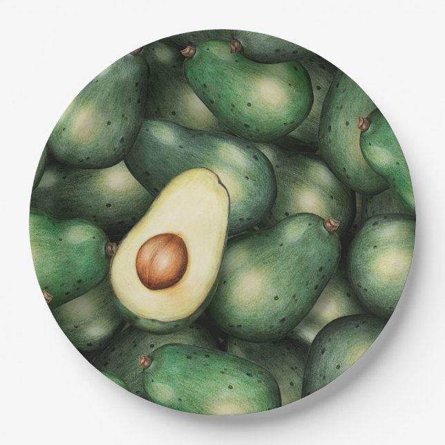 Plato De Papel Aguacate (Anverso)