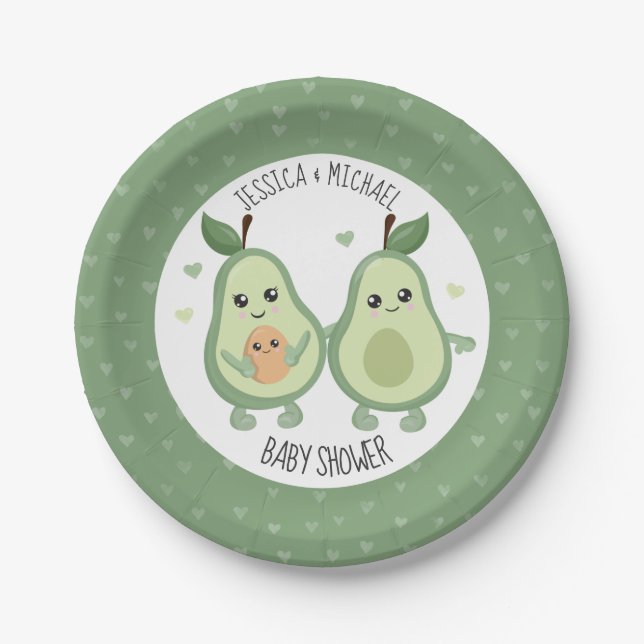 Plato De Papel Aguacate Holy Guacamole Baby Shower (Anverso)
