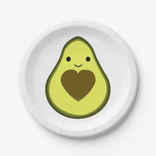 Plato De Papel Aguacate lindo del amor del aguacate con un hoyo