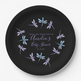 Plato De Papel Aguacates pintados a mano Baby Shower Negro