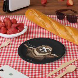 Plato De Papel "Aguanta": Palabras Motivadoras de Sloth