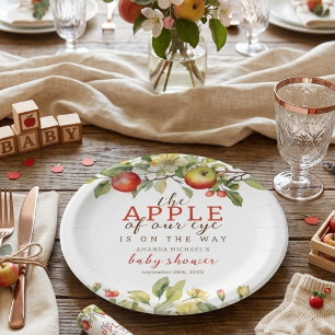 Plato De Papel Aguarela Manzana de Nuestros Ojos Shower de Otoño