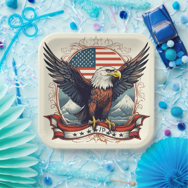 Plato De Papel Águila americana (Fiesta)