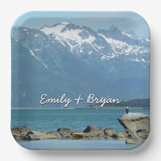 Plato De Papel Águila calva en Skagway Alaska (Anverso)