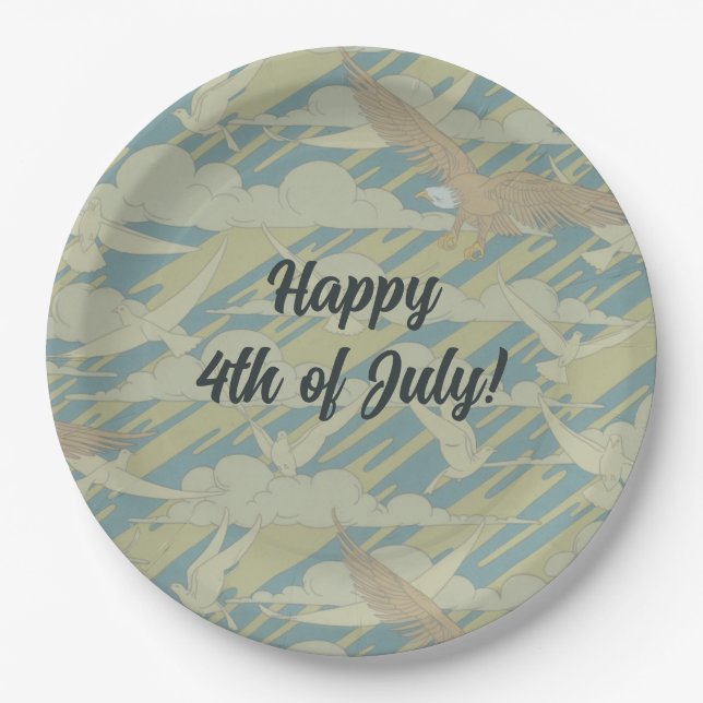 Plato De Papel Águila de celebración (Anverso)