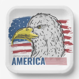 Plato De Papel Águila De Los Estados Unidos De América