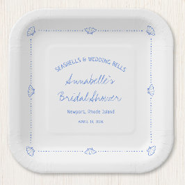 Plato De Papel Agujas de la mano y duchas de Boda