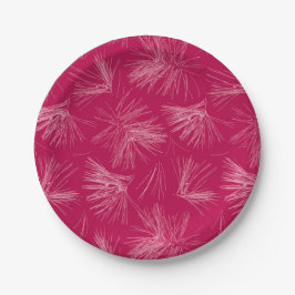 Plato De Papel Agujas de pino rosado oscuro