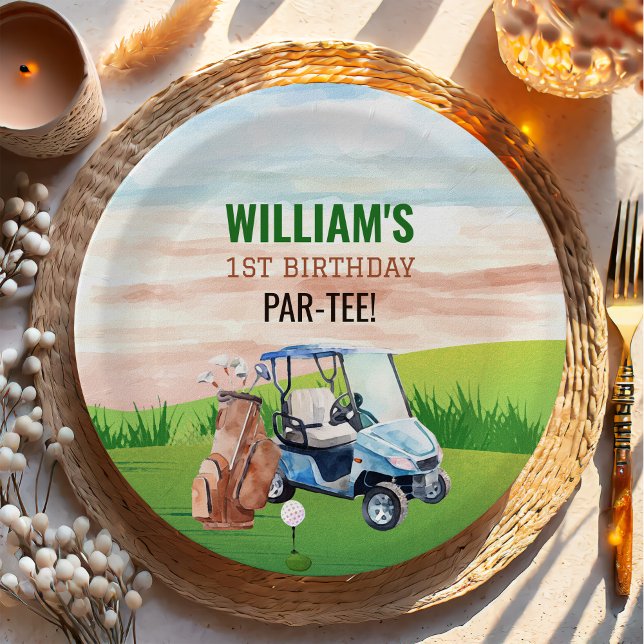 Plato De Papel Agujero acuático en un primer cumpleaños de golf (Subido por el creador)
