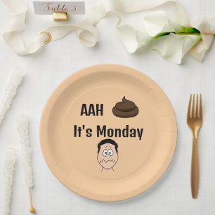 Plato De Papel Ah S&%# Es la placa de papel del lunes