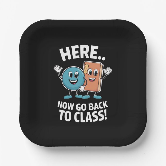 Plato De Papel Ahora Vuelvan A La Escuela De Enfermería Médica Pr (Anverso)