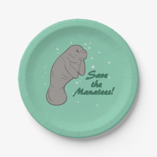 Plato De Papel ¡Ahorre los Manatees!