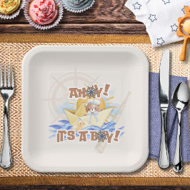 Plato De Papel ¡Ahoy! Baby Boy Shower