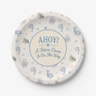 Plato De Papel ¡AHOY! Ducha de Bebé Futuro Buzo