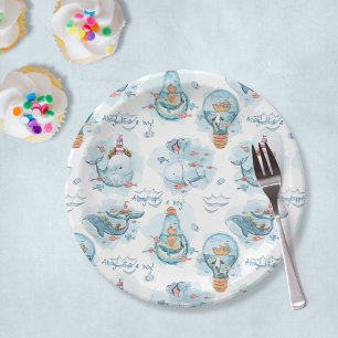 Plato De Papel Ahoy es un Baby Shower decorador de mesa de ballen