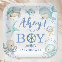 Ahoy es un Niño  Cumpleaños de Bebé Marinero Náuti