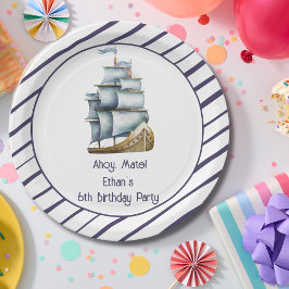 Plato De Papel Ahoy mate Nautical