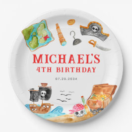 Plato De Papel Ahoy Shipmates Treasure Hunt Ship Pirate Cumpleaño