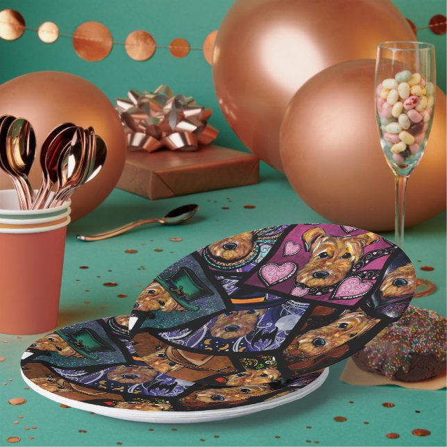 PLATO DE PAPEL AIREDALE TERRIER (Multi)