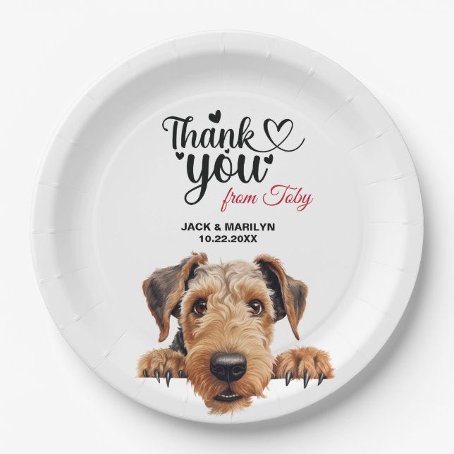 Plato De Papel Airedale Terrier (Anverso)